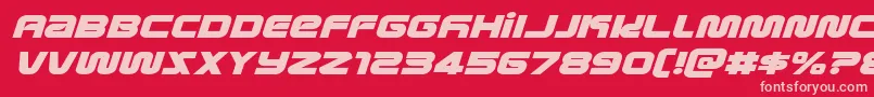 metronautsexpandital Font – Pink Fonts on Red Background