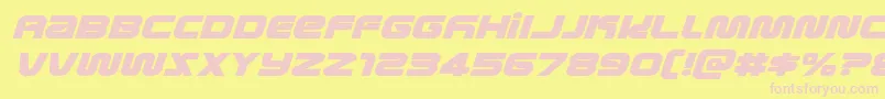 metronautsexpandital Font – Pink Fonts on Yellow Background
