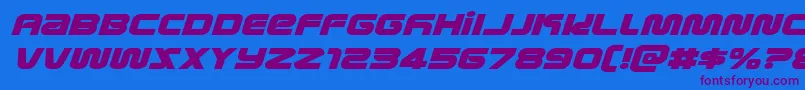 metronautsexpandital Font – Purple Fonts on Blue Background