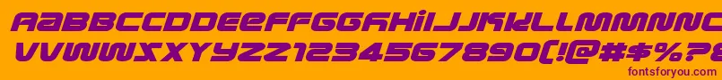 metronautsexpandital Font – Purple Fonts on Orange Background