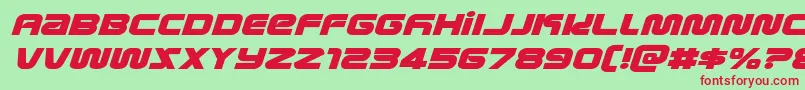 metronautsexpandital Font – Red Fonts on Green Background