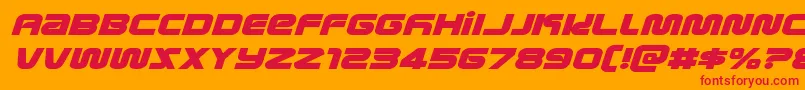 metronautsexpandital Font – Red Fonts on Orange Background