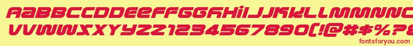 metronautsexpandital Font – Red Fonts on Yellow Background