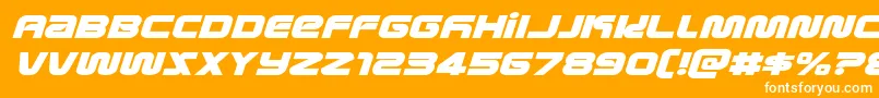 metronautsexpandital Font – White Fonts on Orange Background