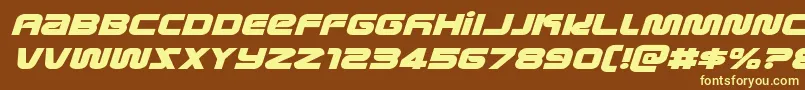 metronautsexpandital Font – Yellow Fonts on Brown Background