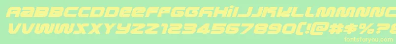 metronautsexpandital Font – Yellow Fonts on Green Background