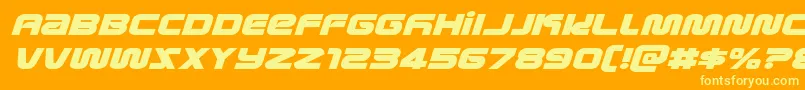 metronautsexpandital Font – Yellow Fonts on Orange Background