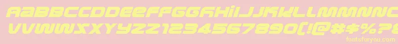 metronautsexpandital Font – Yellow Fonts on Pink Background
