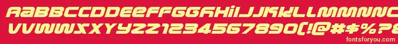 metronautsexpandital Font – Yellow Fonts on Red Background