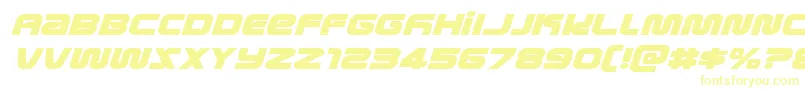metronautsexpandital Font – Yellow Fonts on White Background