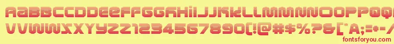 metronautsgrad Font – Red Fonts on Yellow Background