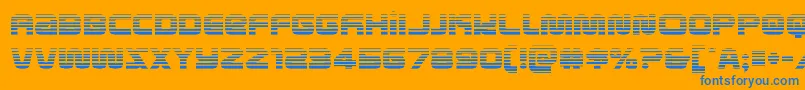 metronautsgrad Font – Blue Fonts on Orange Background