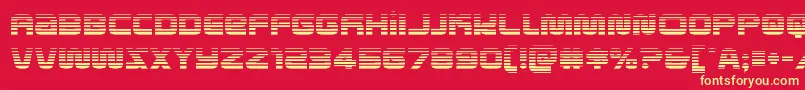 metronautsgrad Font – Yellow Fonts on Red Background