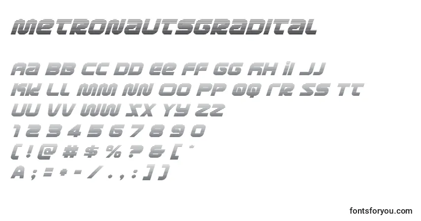 Metronautsgradital (134215)-fontti – aakkoset, numerot, erikoismerkit