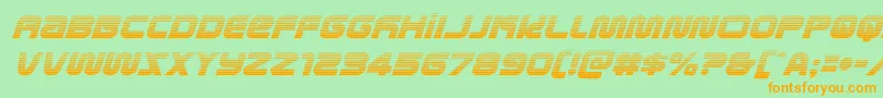 metronautsgradital Font – Orange Fonts on Green Background