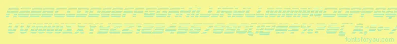 フォントmetronautsgradital – 黄色い背景に緑の文字