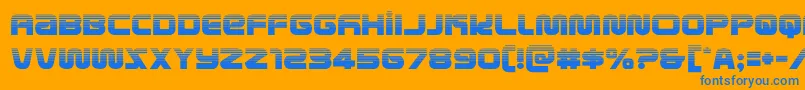 metronautshalf Font – Blue Fonts on Orange Background