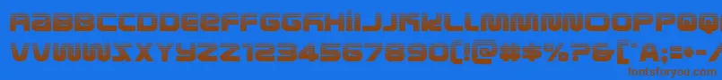 metronautshalf Font – Brown Fonts on Blue Background