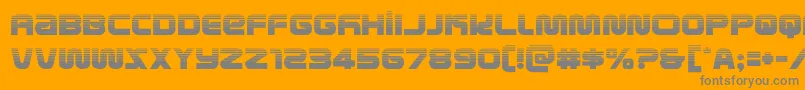 metronautshalf Font – Gray Fonts on Orange Background