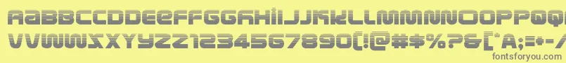 metronautshalf-Schriftart – Graue Schriften auf gelbem Hintergrund