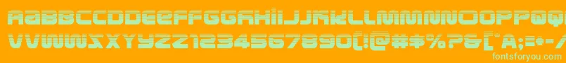 metronautshalf Font – Green Fonts on Orange Background