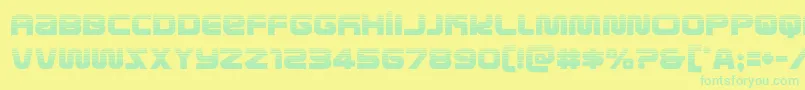 フォントmetronautshalf – 黄色い背景に緑の文字