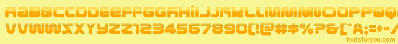 metronautshalf Font – Orange Fonts on Yellow Background