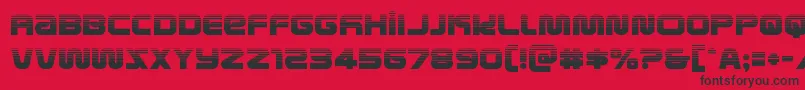 フォントmetronautshalf – 赤い背景に黒い文字