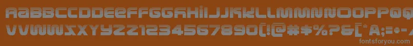 metronautshalf-fontti – harmaat kirjasimet ruskealla taustalla