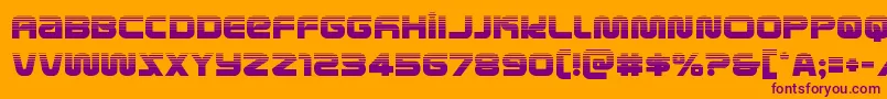 metronautshalf Font – Purple Fonts on Orange Background