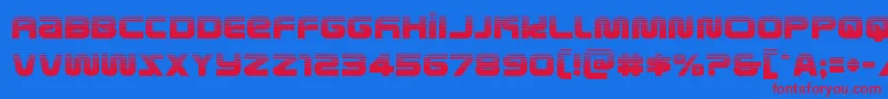 metronautshalf Font – Red Fonts on Blue Background