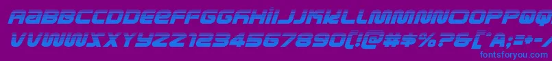 metronautshalfital Font – Blue Fonts on Purple Background