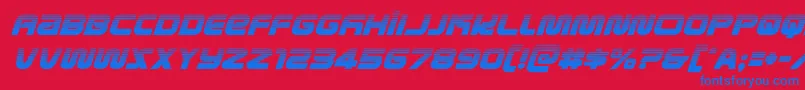 metronautshalfital Font – Blue Fonts on Red Background