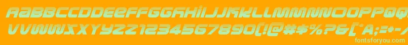 metronautshalfital Font – Green Fonts on Orange Background