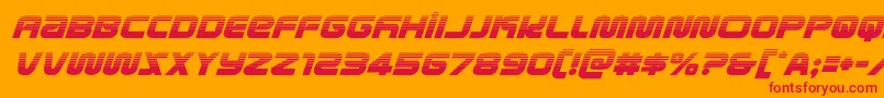 metronautshalfital Font – Red Fonts on Orange Background