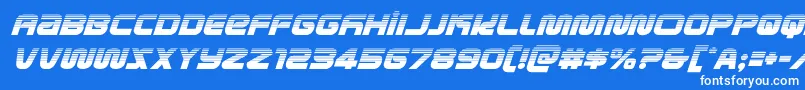metronautshalfital Font – White Fonts on Blue Background