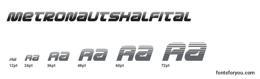 Размеры шрифта Metronautshalfital