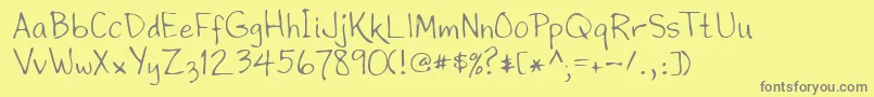 Lehn195 Font – Gray Fonts on Yellow Background
