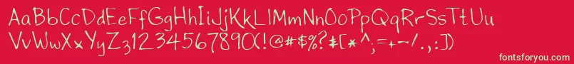 Lehn195 Font – Green Fonts on Red Background