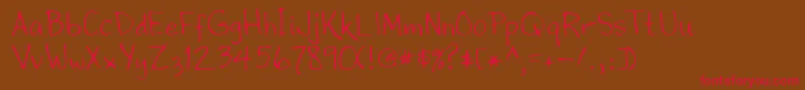 Lehn195 Font – Red Fonts on Brown Background