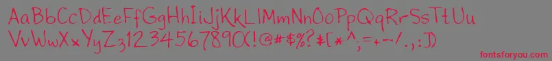 フォントLehn195 – 赤い文字の灰色の背景