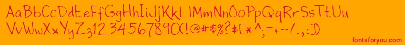 フォントLehn195 – オレンジの背景に赤い文字