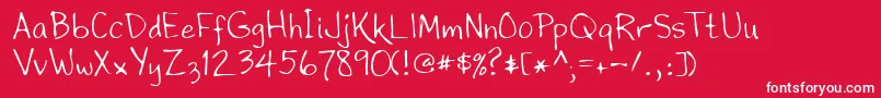 Lehn195 Font – White Fonts on Red Background
