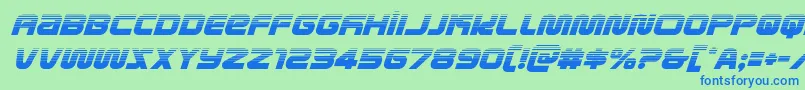 metronautshalfital Font – Blue Fonts on Green Background