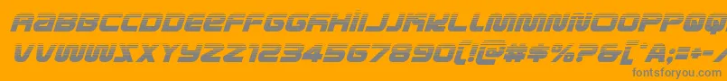 metronautshalfital-fontti – harmaat kirjasimet oranssilla taustalla
