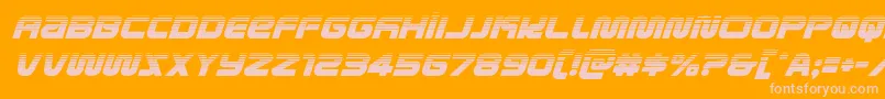 Czcionka metronautshalfital – różowe czcionki na pomarańczowym tle