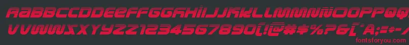 metronautshalfital-Schriftart – Rote Schriften auf schwarzem Hintergrund