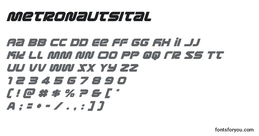 Metronautsital (134221) Font – alphabet, numbers, special characters