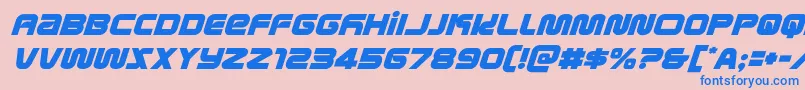 フォントmetronautsital – ピンクの背景に青い文字