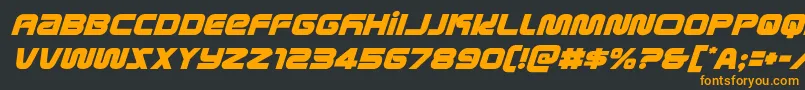 フォントmetronautsital – 黒い背景にオレンジの文字